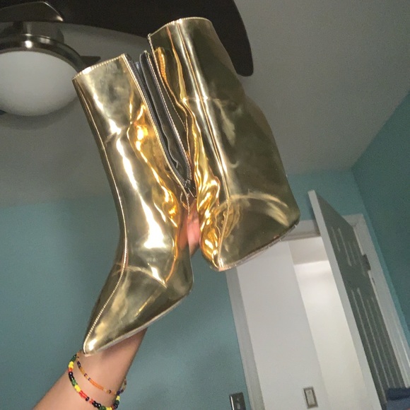 Gold Metallic Booties - Picture 3 of 5